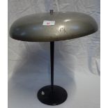 A MID 20TH CENTURY C.M.B. INDUSTRIAL 'MUSHROOM' DESK LAMP with grey painted shade, in the manner