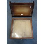 A MAHOGANY FRAMED TABLE TOP DISPLAY CABINET and another similar