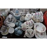 A MARLBOROUGH BONE CHINA JUNE GARLAND TEA SERVICE, a Royal Doulton Rose Elegans coffee set and