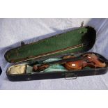 A 'STAINER' VIOLIN with two piece back measuring 35.5cm to 'D' with internal label 'Jacobus