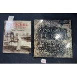 WINSTON CHURCHILL; HIS MEMOIRS AND HIS SPEECHES a boxed set of LP records by Decca and a book, "