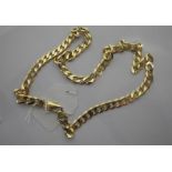 A 9CT YELLOW GOLD FLAT-LINK NECKLACE, approx 52gm