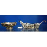 AN EDWARDIAN SILVER BON BON DISH, by Sibray, Hall & Co, London, 1905, oval from with pierced sides