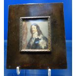 AN 19TH CENTURY ENGLISH PORTRAIT MINIATURE, painted with Charles I in profile, signed "R. Soh",