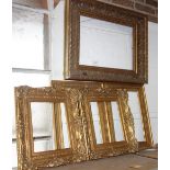 FIVE MOULDED AND GILT PICTURE FRAMES, to include two pairs