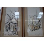 KEN SPENCER: Loose watercolour sketch of boats and boat sheds, signed and dated 1959 and another