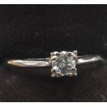 A DIAMOND SOLITAIRE RING, ring size K