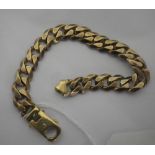 A 9CT YELLOW GOLD FLAT-LINK BRACELET, approx 42gm