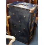 A LARGE VINTAGE BLUE CABIN TRUNK