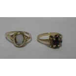 TWO 9CT YELLOW GOLD DRESS RINGS, ring size O and J