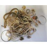 A COLLECTION OF COSTUME JEWELLERY, to include simulated pearl necklaces