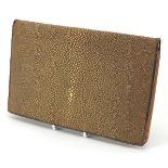 Art Deco shagreen and leather evening clutch bag, 24cm wide :