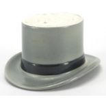 Lincoln Bennett & co ceramic advertising top hat, Burlington Gardens Old Bond Street London, 10cm