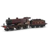 Hornby O gauge clockwork LMS locomotive and tender, numbered 1185 Further condition reports can be