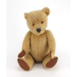 Vintage Chiltern hygienic teddy bear with jointed limbs, beaded eyes and label, 48cm high Further