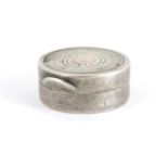 Circular Georgian silver vinaigrette with hinged lid and gilt interior, W.F London, 1798, 2.5cm in