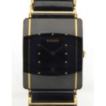 Gentleman's black glass Rado Diastar wristwatch Further condition reports can be found at the