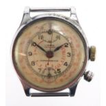 Gentleman's Pierce chronograph wristwatch, the case stamped Brevete S G D G, 3.2cm in diameter