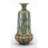 Art Nouveau Royal Doulton stoneware vase by Eliza Simmance, hand painted and incised with a band