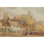 Alexander Murray - Richmond Castle, 19th century watercolour, mounted and framed, 25.5cm x 17cm