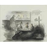 Edward Ardizzone CBE RA OWRSA RDI - Musicians in a pub, pen, watercolour and wash, label verso,