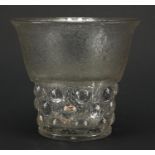 Art Deco crackled and clear glass vase decorated with foliate motifs, 16.5cm high Further