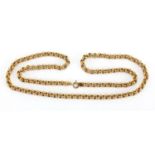 9ct gold Belcher link necklace, 60cm in length, approximate weight 20.4g Further condition reports