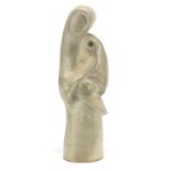 Modernist studio pottery sculpture of a mother and child, 27cm high Further condition reports can be
