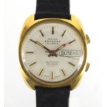 Gentleman's Swiss Emperor self winding wristwatch with alarm and day date dial, 3.3cm in diameter