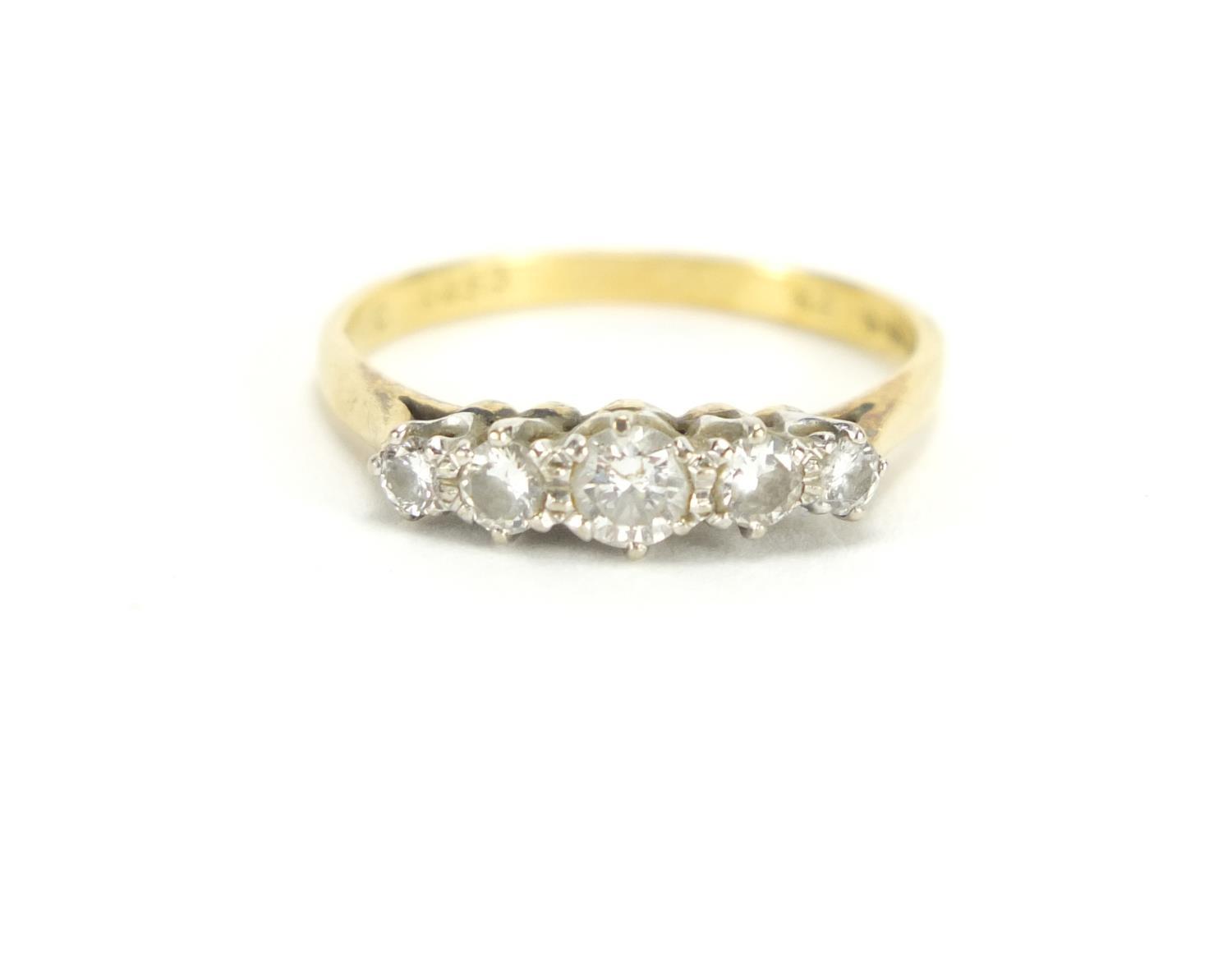 Unmarked gold sapphire and diamond ring, size S, approximate weight 2.5g : For further Condition - Image 2 of 5