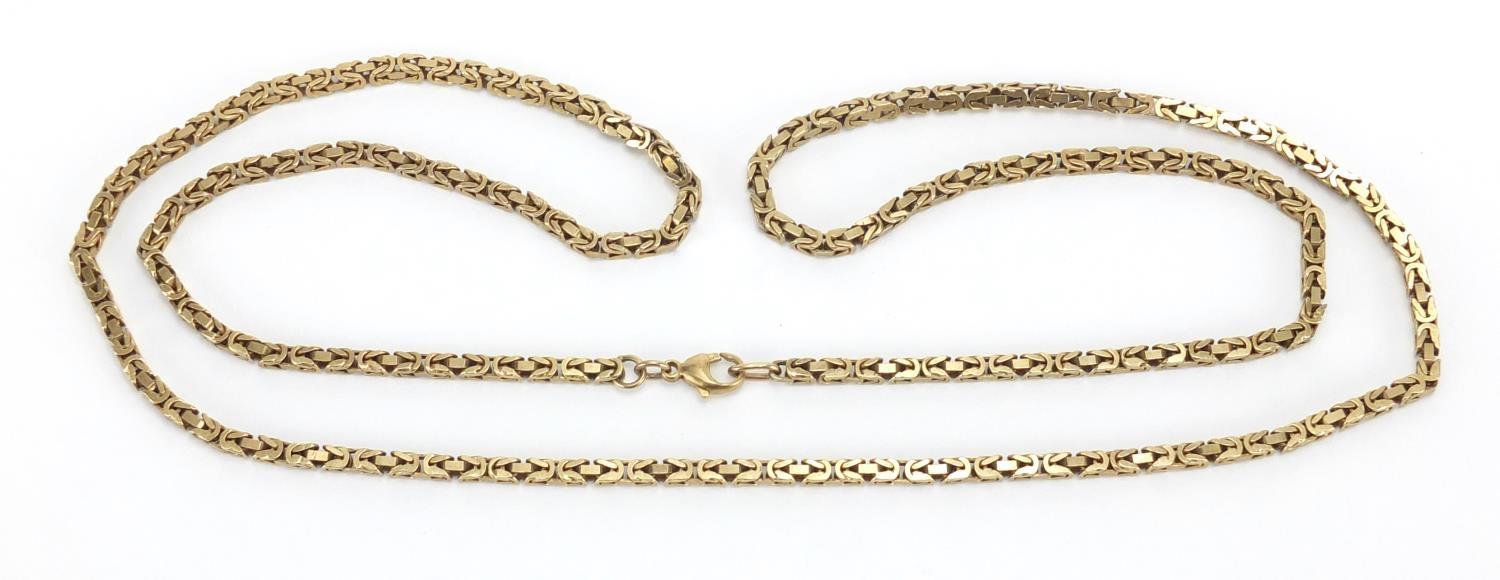 9ct gold Konigskette link necklace, 80cm in length, approximate weight 39.2g Further condition