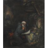 Saint Jerome in a cave, 19th century pastel on paper, framed, 56cm x 48cm Further condition