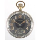 Military interest Waltham pocket watch with black and subsidiary dials Further condition reports can