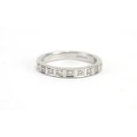9ct white gold white gold half eternity ring, size N, approximate weight 1.5g : For further