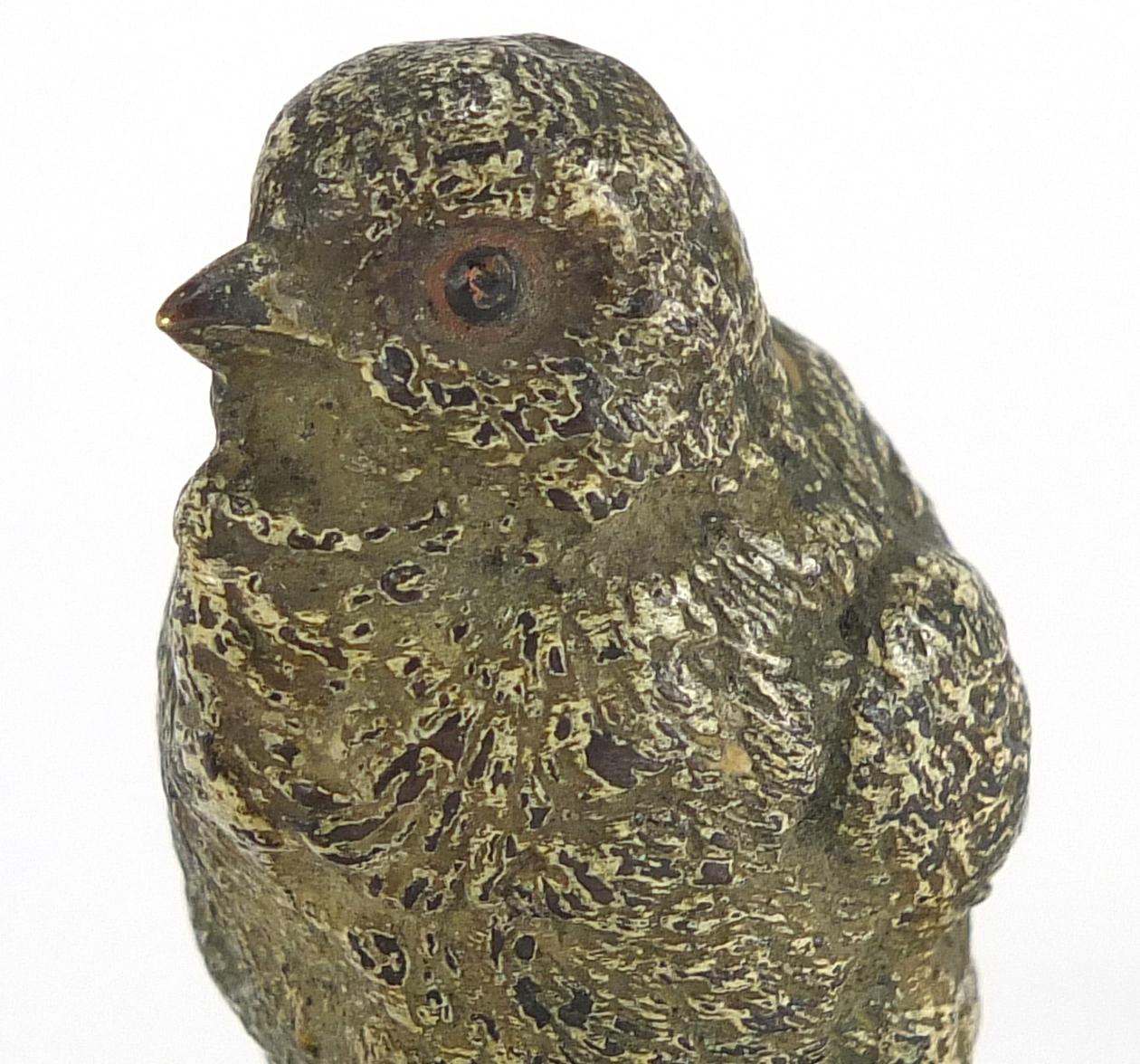 Austrian cold painted bronze group of two birds on a branch, stamped Geschutzt to the base, 20cm - Image 2 of 5