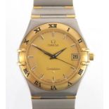 Gentleman's Omega Constellation wristwatch with date dial, numbered 57250269 to the case, with box