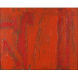 Abstract composition, red monochrome oil on canvas, bearing a signature Bitran and inscription