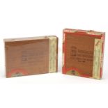 Two unopened boxed of Tabacalera cigars comprising twenty five Banderillas and twenty five Corona'