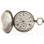 Gentleman's silver full hunter pocket watch, the fusee movement engraved Rotherham's London and