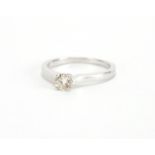 9ct gold white Diamond solitaire ring, size K, approximate weight 1.8g The diamond is modern round