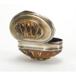 19th century unmarked silver and abalone shell snuff box, 6.5cm wide Further condition reports can