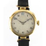 Ladies 18ct gold wristwatch, numbered 835755 to the case, 2.2cm in diameter, approximate weight 13.