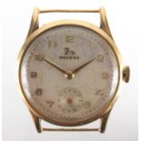 Gentleman's 9ct gold Record wristwatch with subsidiary dial, 3cm in diameter, numbered 022-18 to the