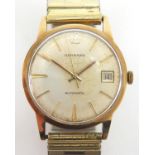 Gentleman's 9ct gold Garrard automatic wristwatch, 3.4cm in diameter excluding the crown Further