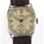 Gentleman's vintage DTTS wristwatch with luminous dial and hands, 2.6cm in diameter Further