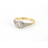 18ct gold diamond solitaire ring, size N, approximate weight 2.0g : For further Condition Reports