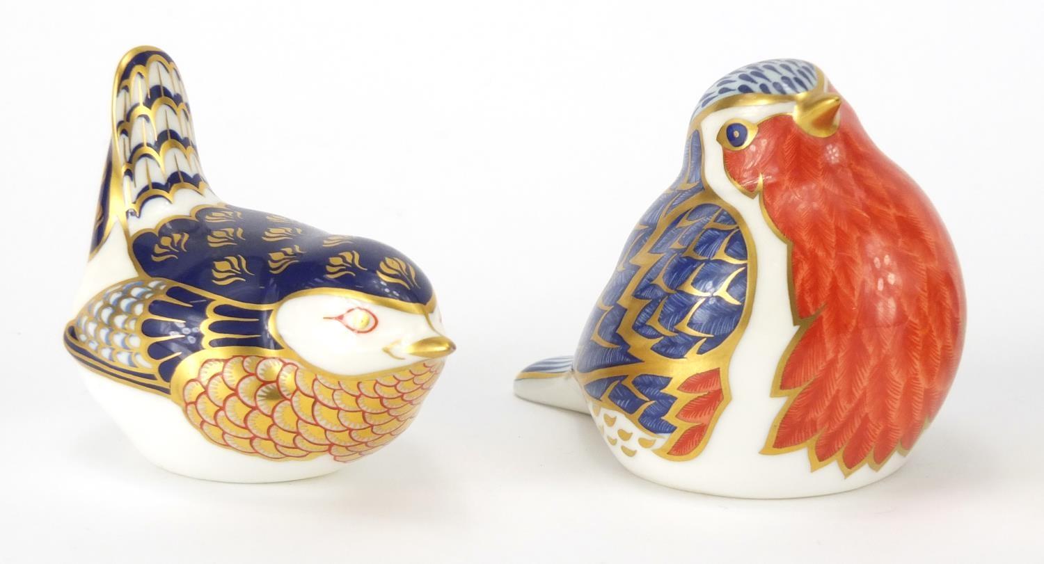 Four Royal Crown Derby bird paperweights, three with gold coloured stoppers, the largest 12cm in - Image 2 of 6