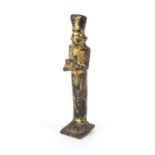 Egyptian bronze votive figure of Osiris with traces of gilding, 6.7cm high : For further Condition