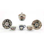 18th century Worcester porcelain comprising tea cup and saucer hand painted with panels of