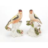 Pair of 18th century hand painted Derby porcelain birds, each 11.5cm high : For further Condition